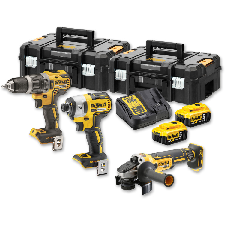 DEWALT DCK384P2T Borstelloze Accu Combiset 18V gereedschapsset 2x T STAK Box II en 2x Li-ion accu (5,0 Ah) inbegrepen