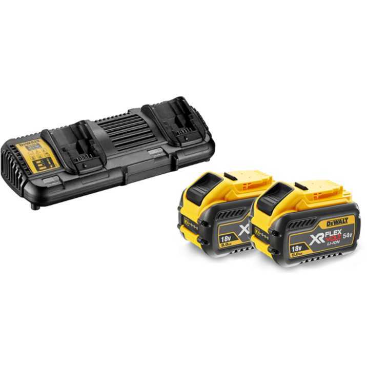 DEWALT DCB132X2-QW XR FLEXVOLT Accu starterspakket oplader Incl. 2x DCB547 (9.0Ah) XR FLEXVOLT Li-Ion accu