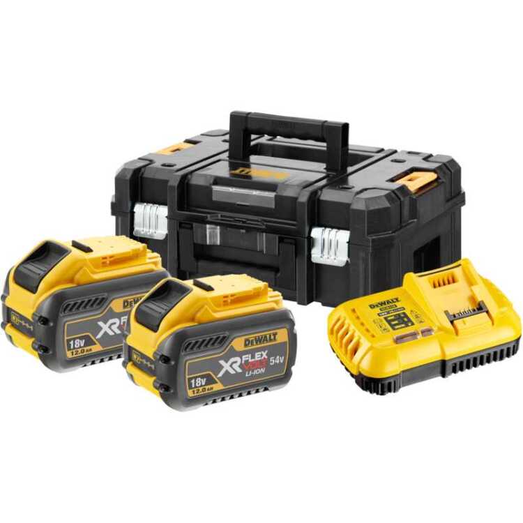 DEWALT DCB118Y2T-QW Accu Starterset set Incl. 1x T STAK™-Box II, 2x DCB548 XR Flexvolt 54 Volt / 216 Wh Li-Ion Accu