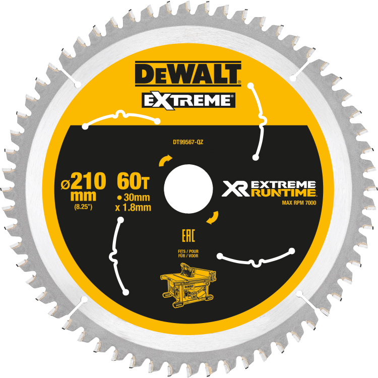 DEWALT Cirkelzaagblad DT99567, 210 / 30mm zaagblad 60 Tanden