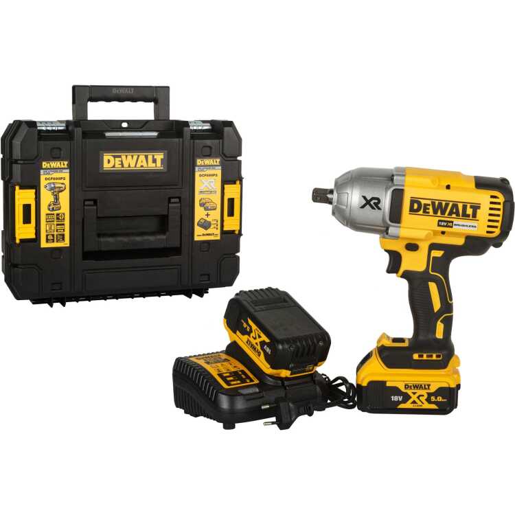 DEWALT Accu Slagmoersleutel DCF899P2 18V slagmoersleutel 2x Li-Ion accu 5.0Ah, in T STAK-Box II