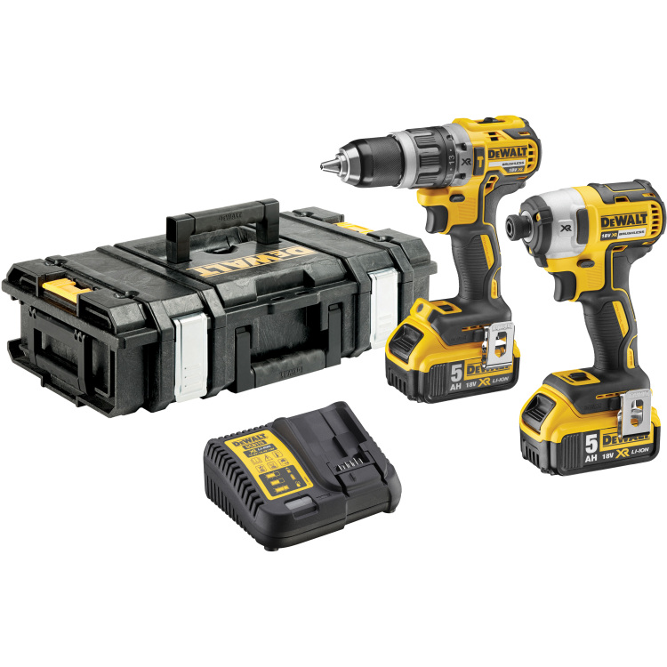 DEWALT DCK266P2-QW Accu Klopboorschroevendraaier Set 18V, 2 stuks klopboorschroevendraaier Incl. 2x Accu (5Ah), Tough Box