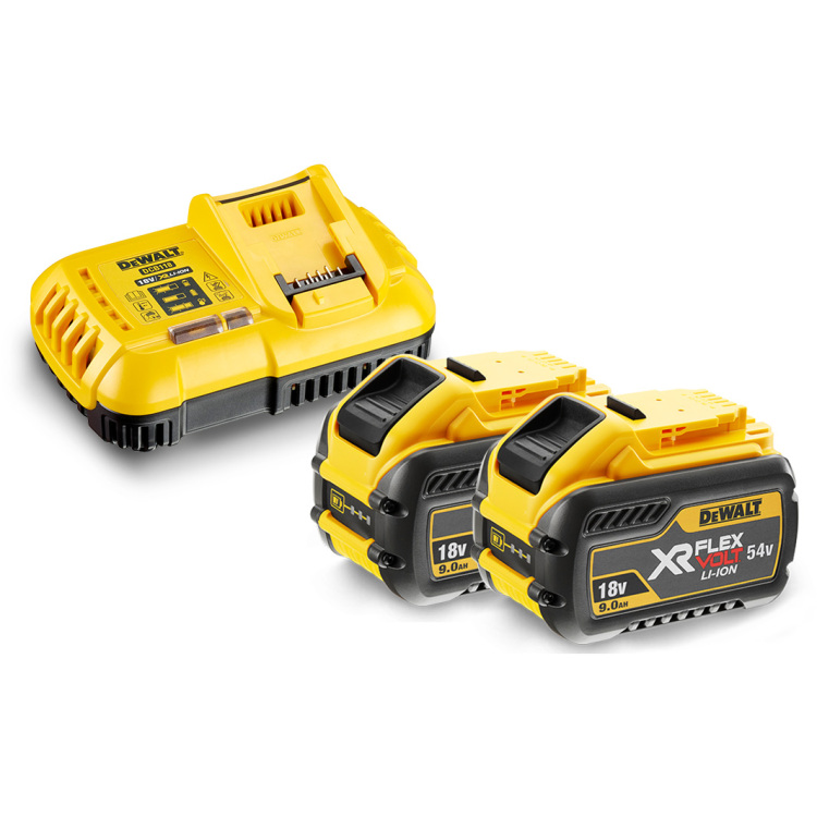DEWALT XR FLEXVOLT Accu starterpack DCB118X2-QW oplader 2x 9.0Ah accu