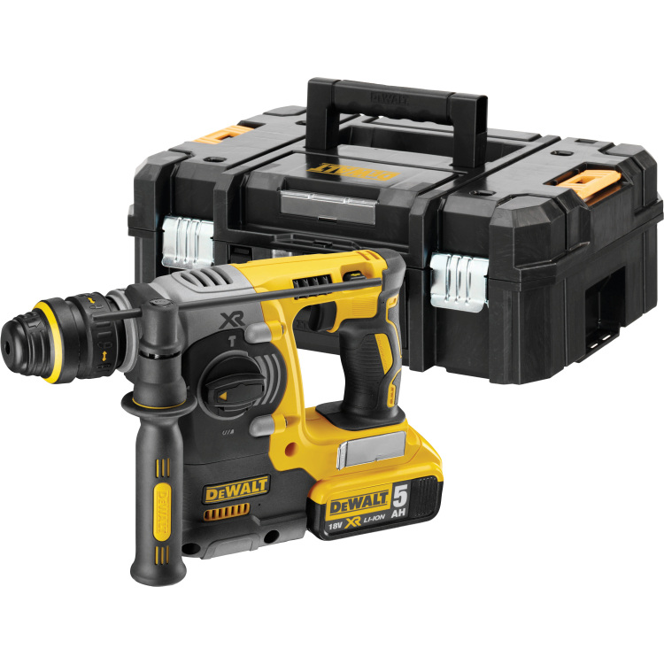DEWALT 18V XR Li-Ion Brushless SDS+ Combihamer met snelwisselboorkop boorhamer Koffer en 2 accu's (5,0 Ah) inbegrepen