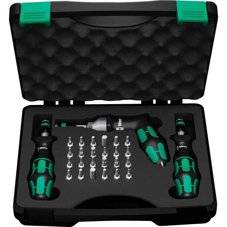 Wera 7440/41/42 Kraftform momentschroevendraaierset 0,3-6,0Nm schroevendraaier 27-delig, met Rapidaptor snelspanboorhouder