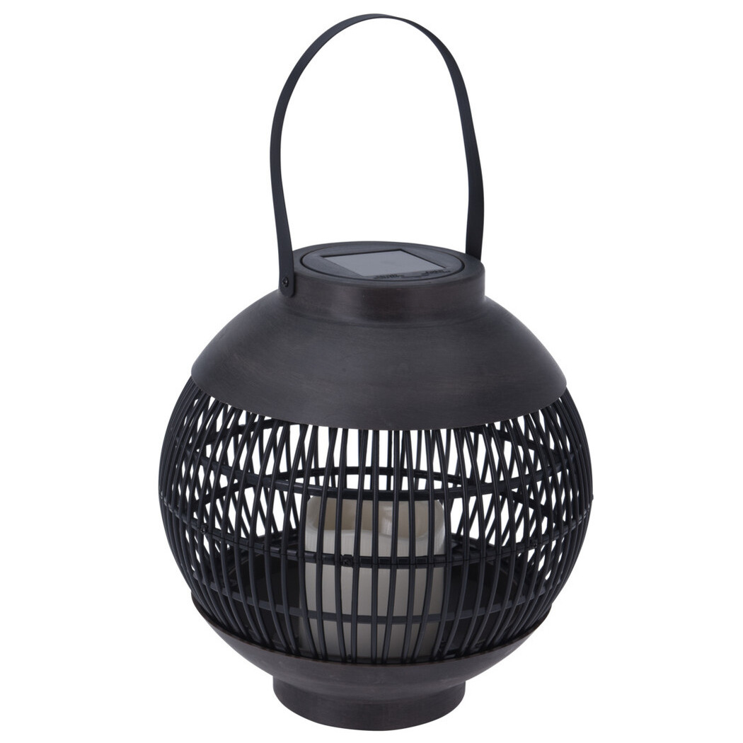 Zwarte solar lantaarn 24 cm -