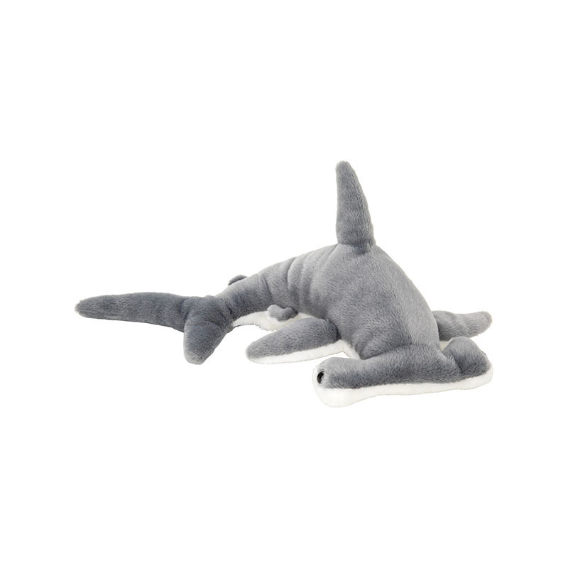 Nature Planet pluche hamerhaai knuffel - 42 cm - grijs - haaien knuffels -