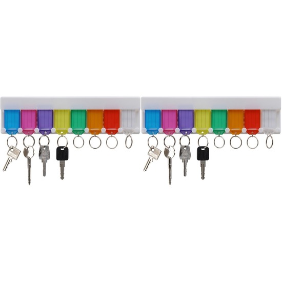 2x Sleutelrekjes met 8 sleutelhangers 29 cm -