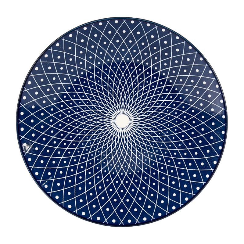 Ontbijtbord blue print - diamonds - ⌀21 cm