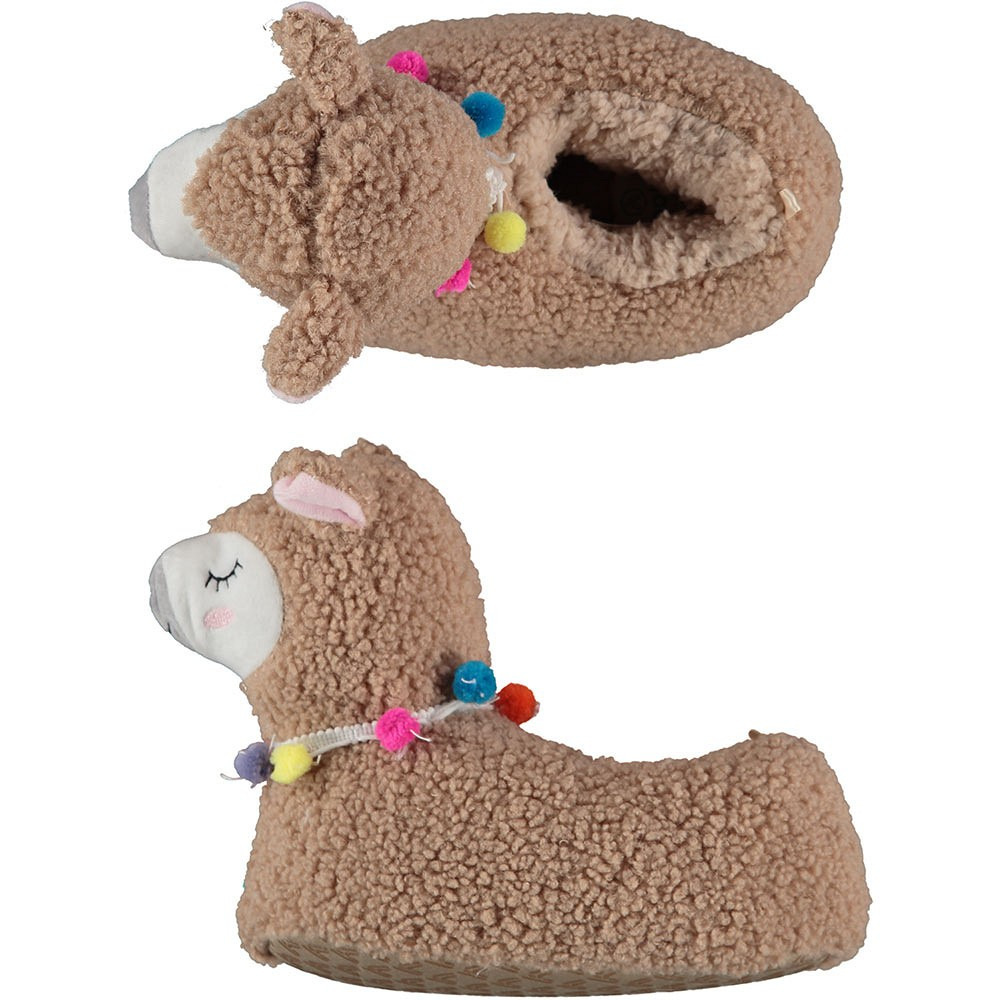 Kinder dieren pantoffels/sloffen alpaca taupe maat 27-28 27/28 -