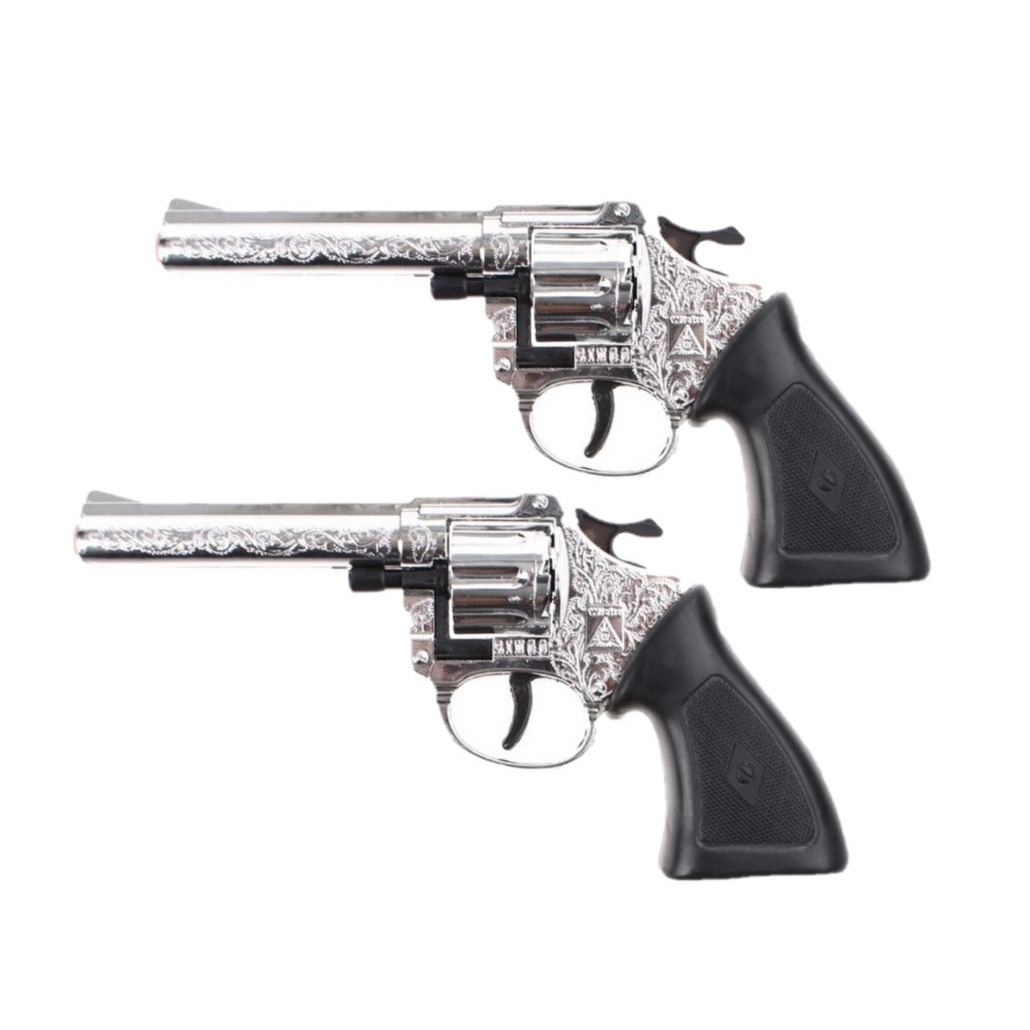 Set van 2x stuks speelgoed Revolvers/pistolen ringo met 8 schoten van 20 cm -