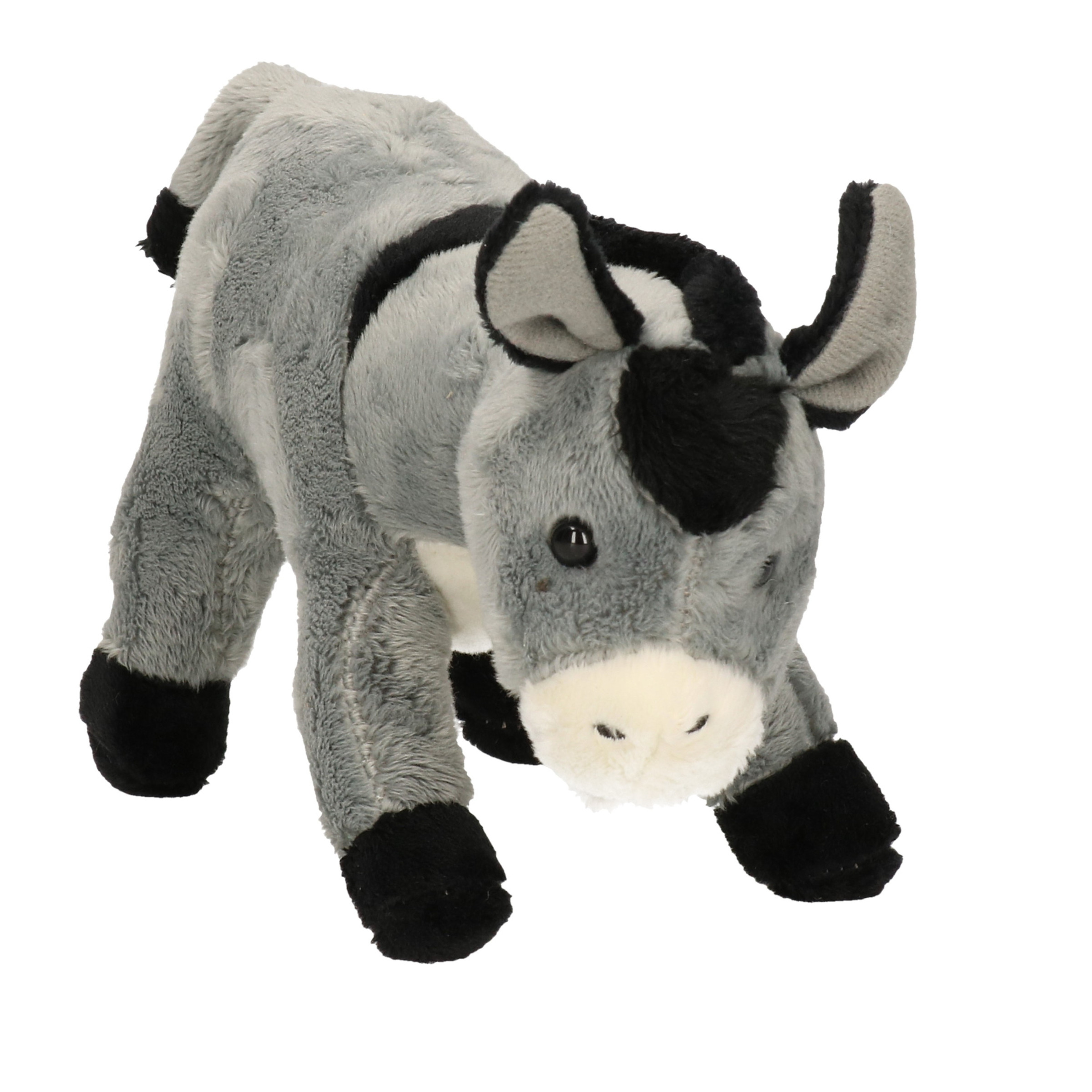 Cornelissen Pluche knuffel dieren Ezel - grijs - 23 cm - Speelgoed boerderij knuffels -