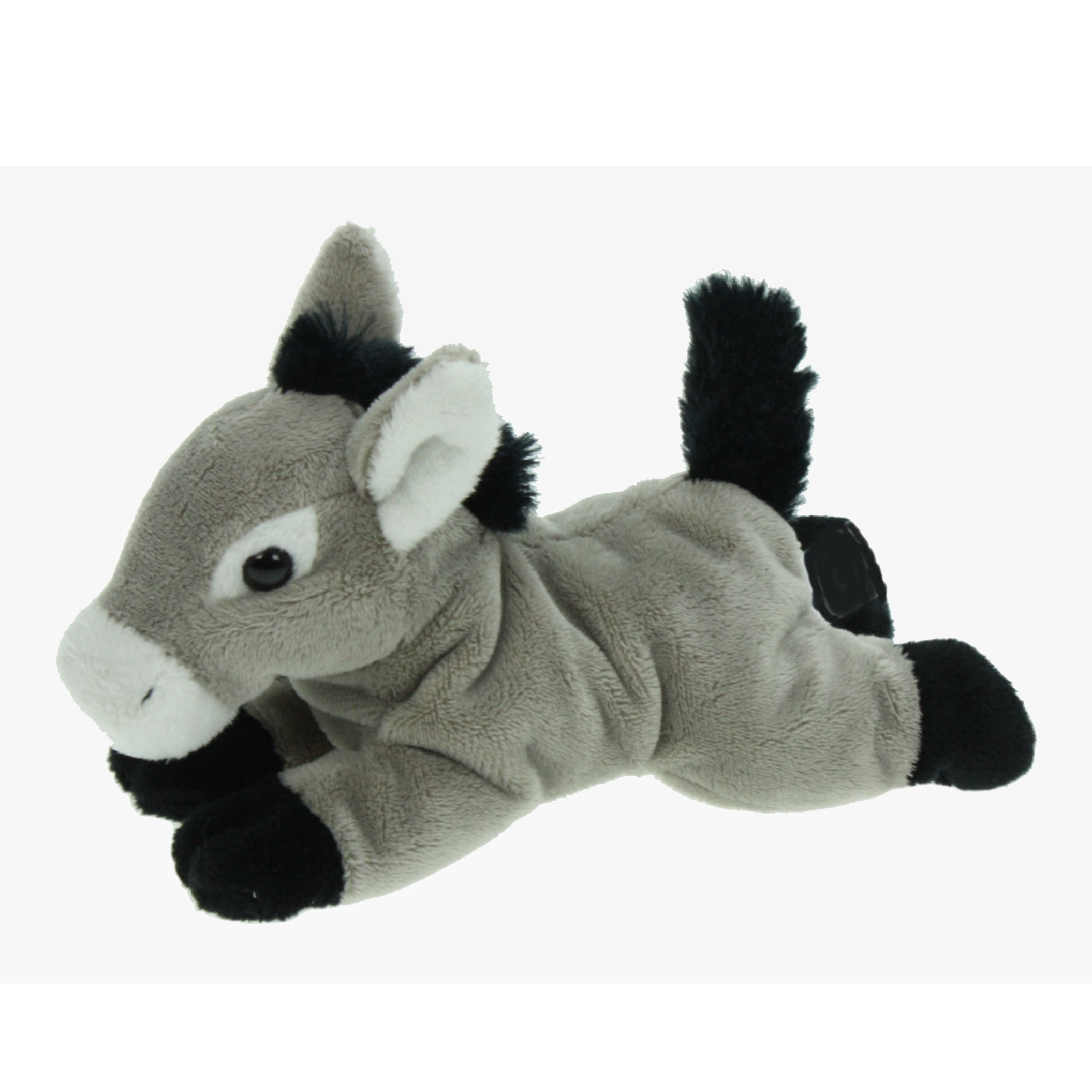 Pluche knuffel dier Ezel - grijs - 19 cm - Speelgoed boerderij knuffels -