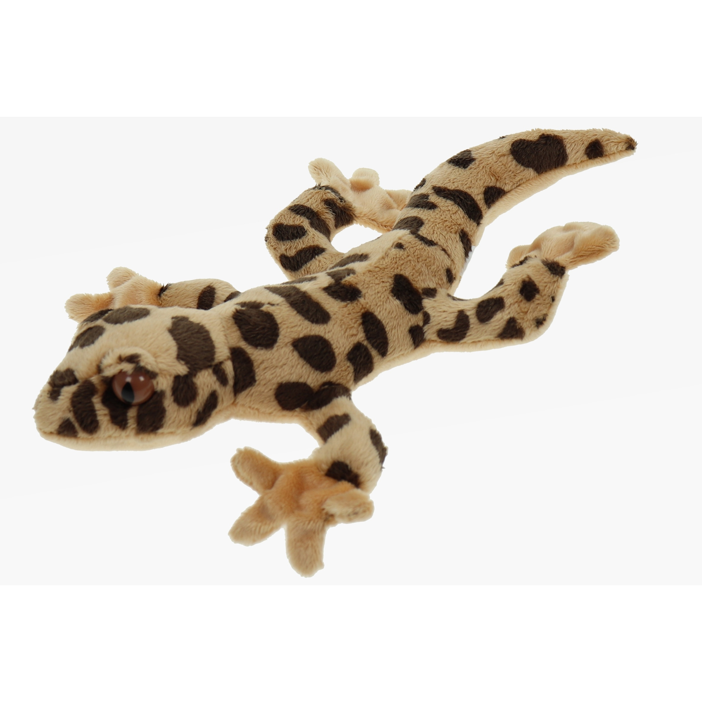 Knuffel Gekko - hagedis - knuffeldier - 27 cm - pluche stof - bruin -