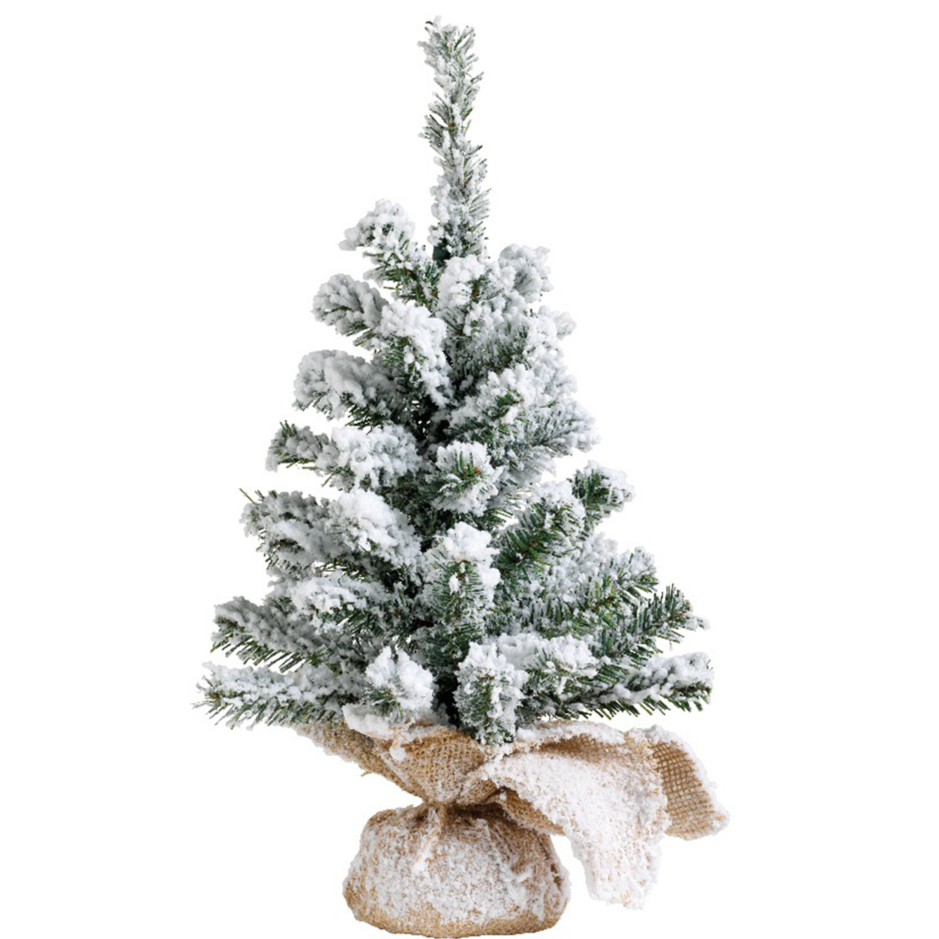 Everlands kunst kerstboom - H45 cm - met sneeuw - kunstboom - jute zak - Imperial -