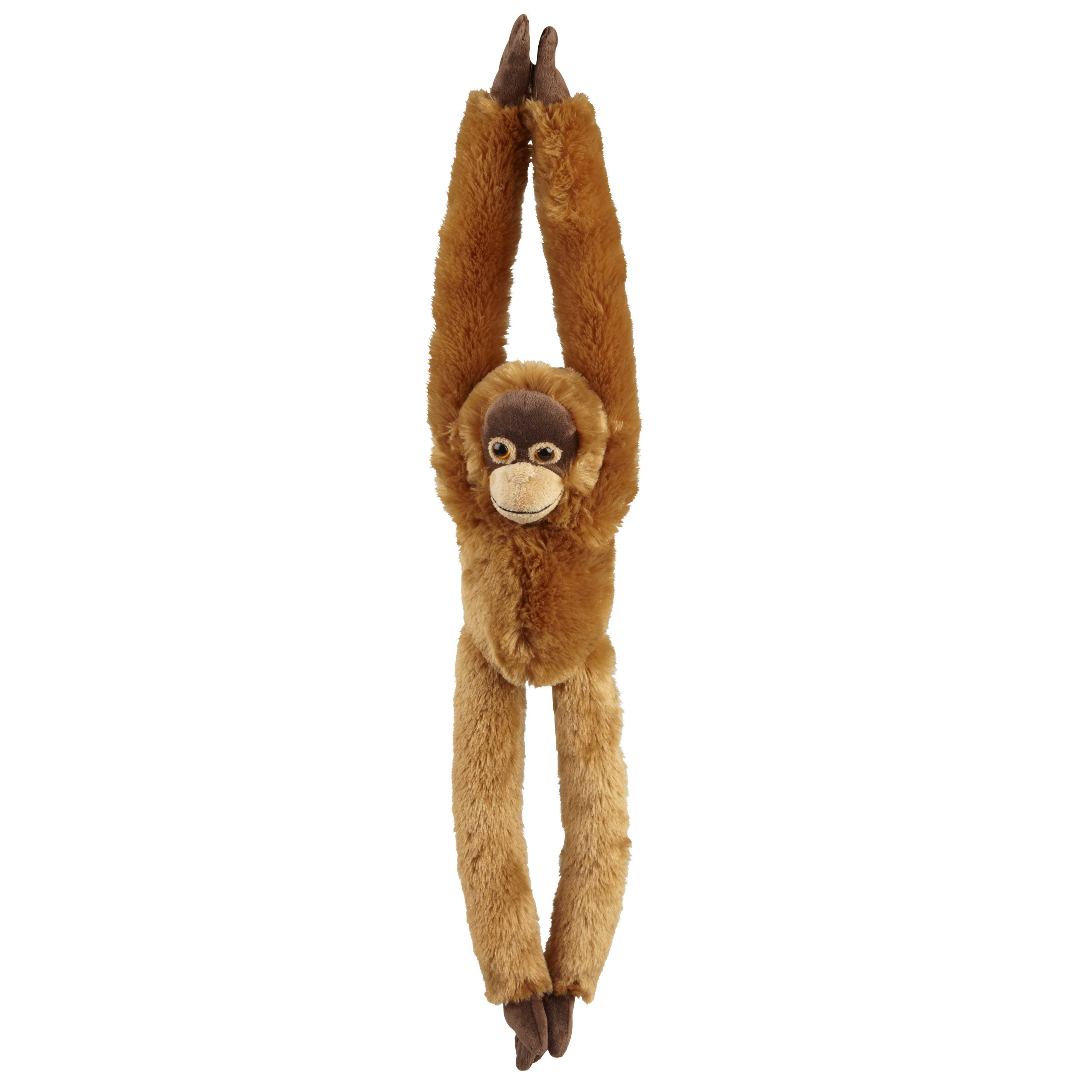 Pluche knuffel dieren - hangende Orang Utan Aap - 65 cm - klittenband handjes -