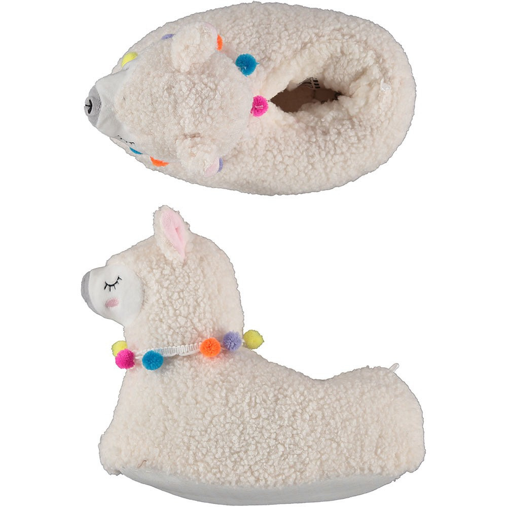 Dames dieren pantoffels/sloffen alpaca - creme wit - maat 41-42 41/42 -
