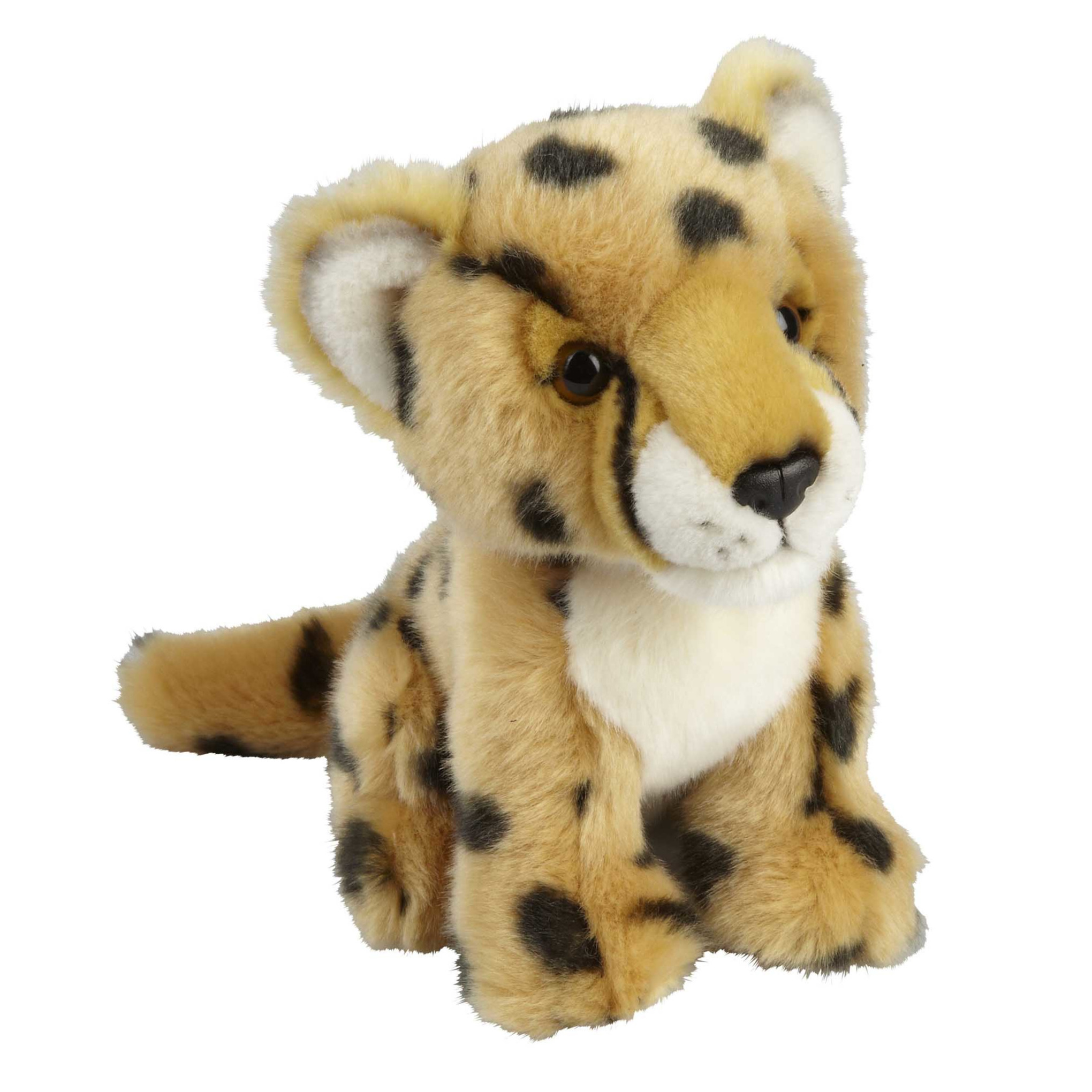 Ravensden Pluche knuffel dieren - Cheetah/Jachtluipaard - wilde dieren thema - 18 cm -