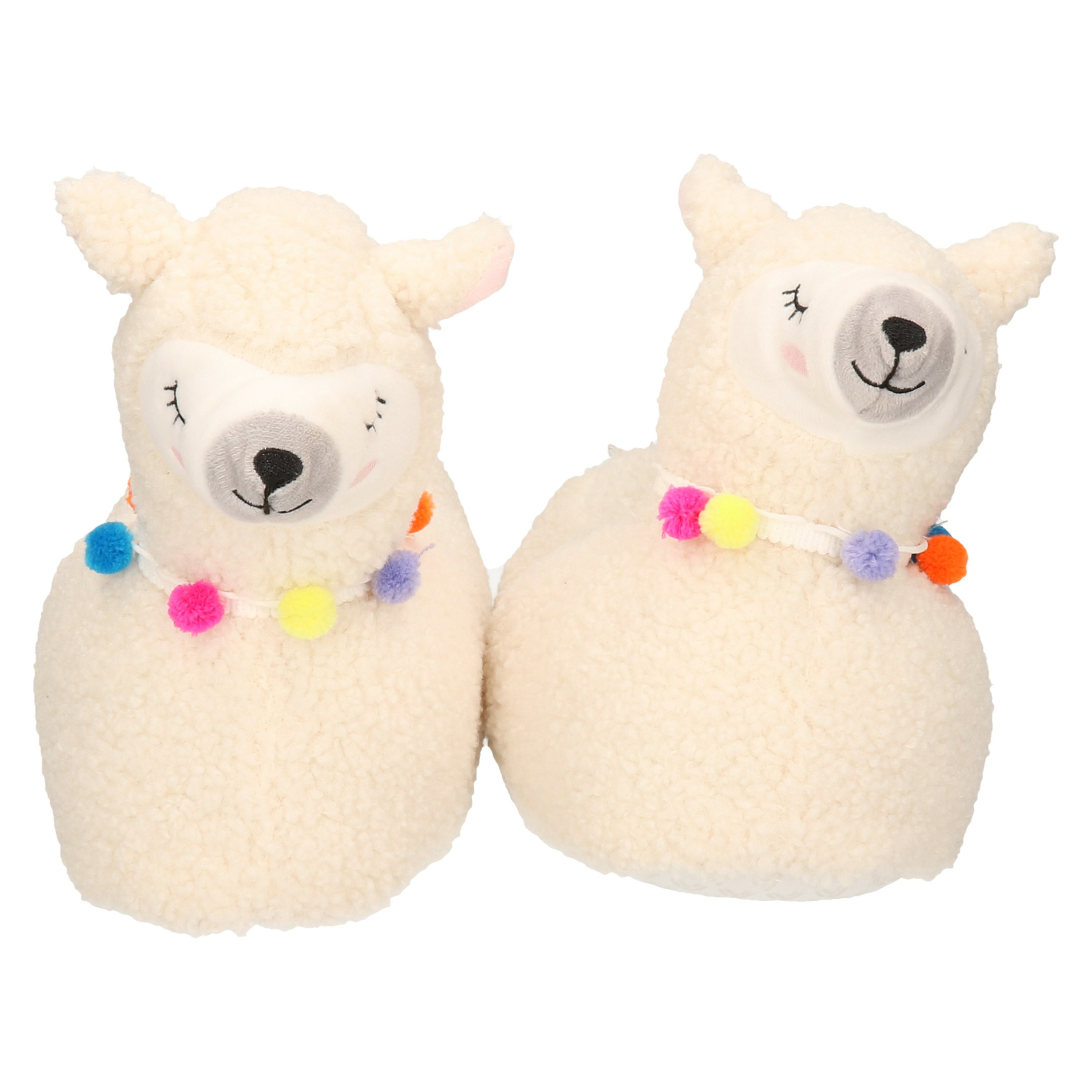 Dames dieren pantoffels/sloffen alpaca - creme wit - maat 39-40 39/40 -