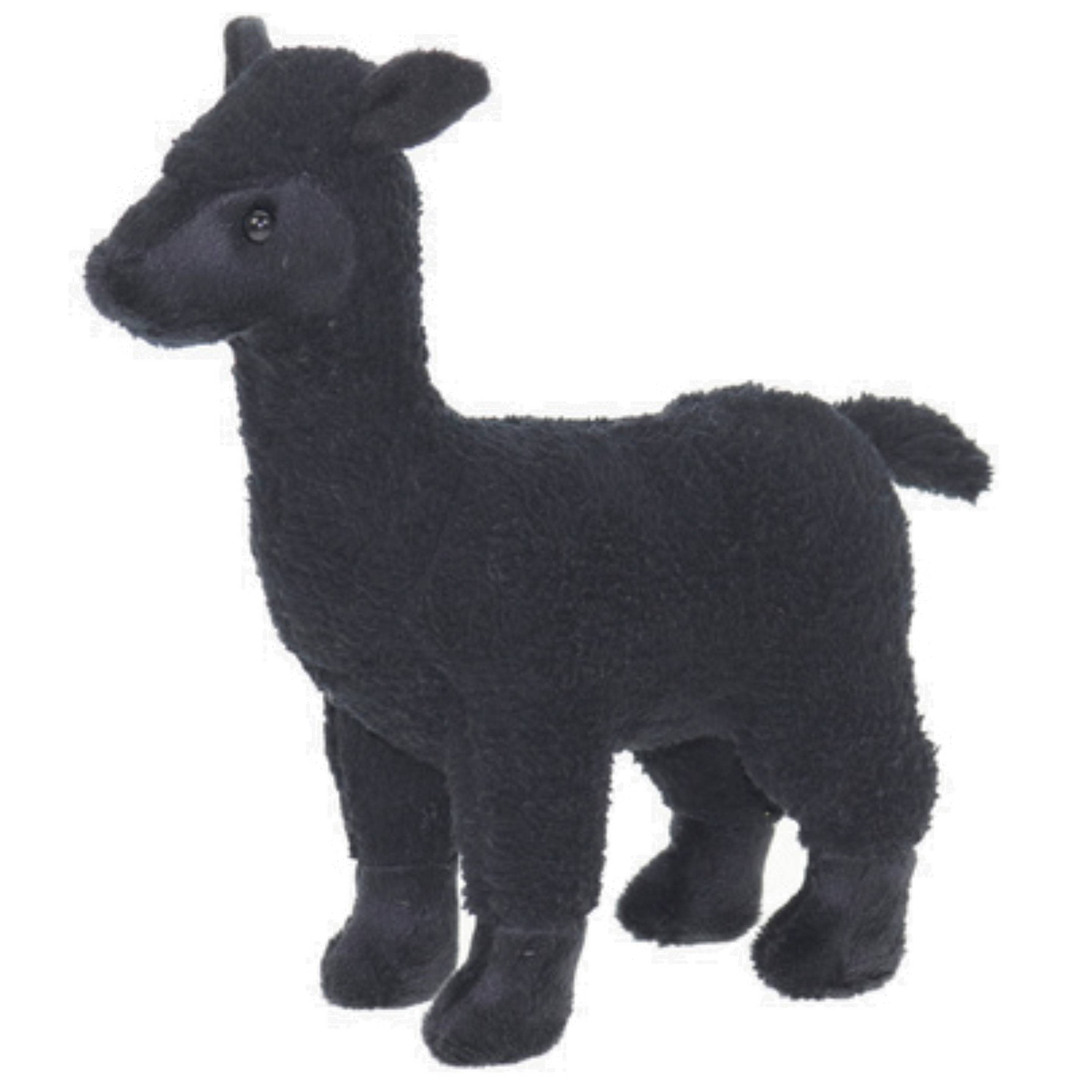 Pluche knuffel dieren Alpaca - 20 cm - zwart - Speelgoed knuffels - Cadeau voor jongens/meisjes -