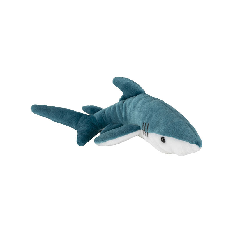 Nature Planet pluche knuffel blauwe Haai - 36 cm - stof - zeedieren knuffelbeesten -