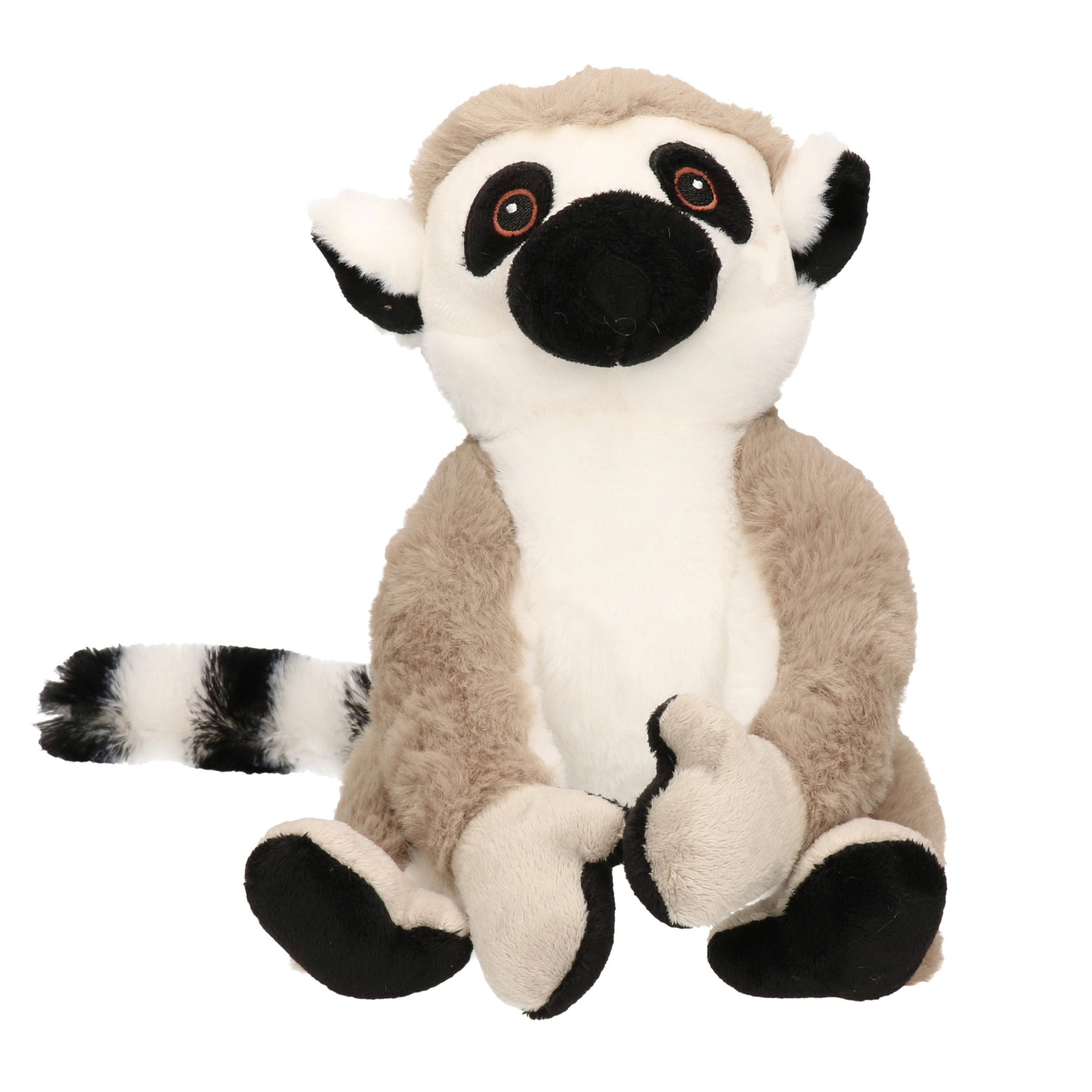 Pluche knuffel dier Ringstaart Maki Aapje - 23 cm - Knuffelbeesten Apen -