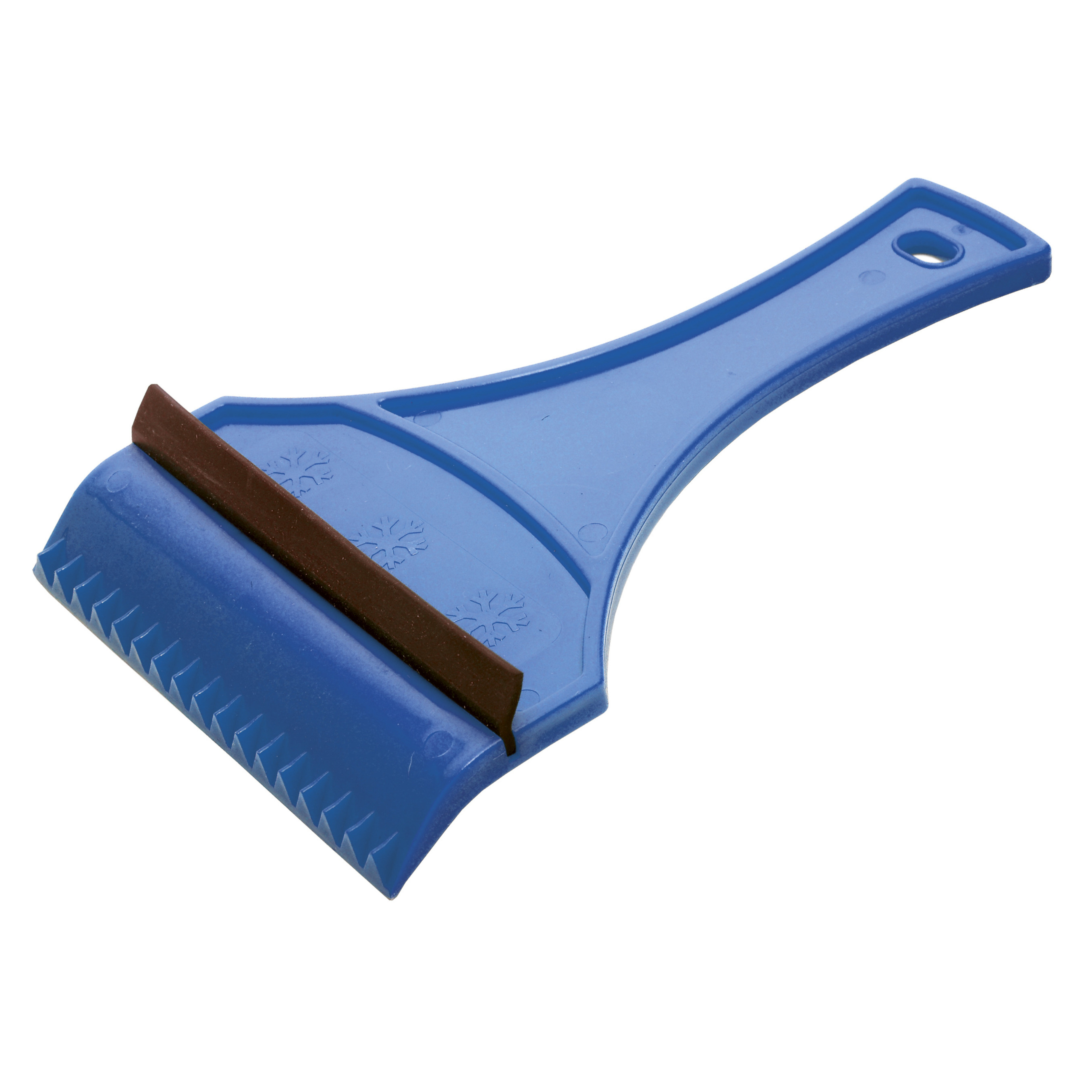 IJskrabber/raamkrabber blauw kunststof met rubberen trekker 12 x 18 cm -