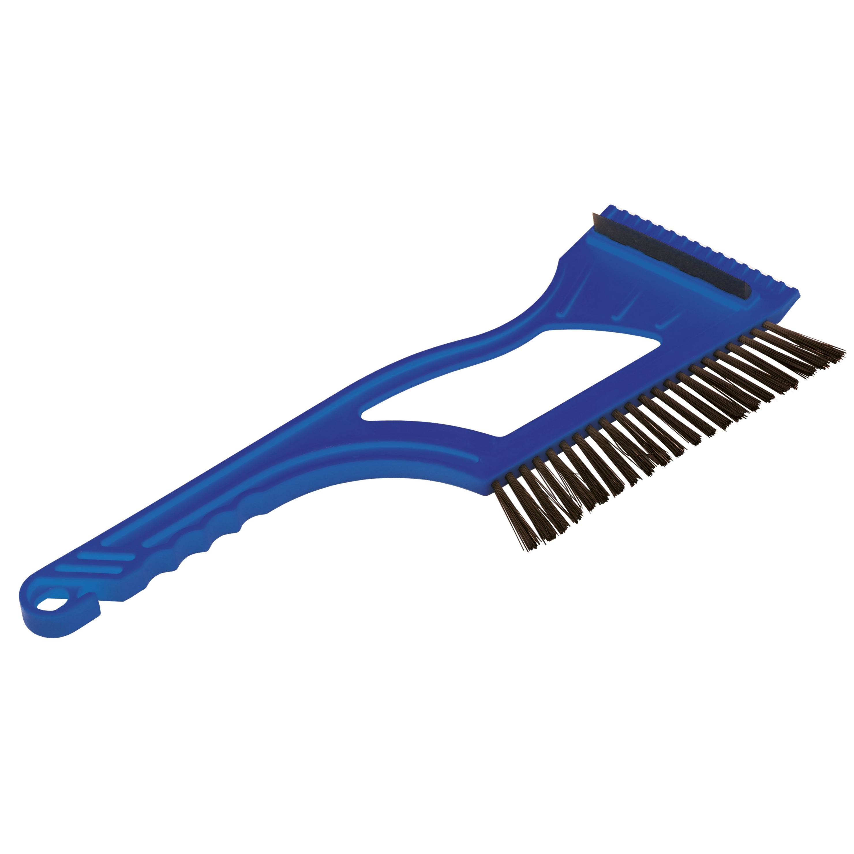 IJskrabber/raamkrabber blauw kunststof met borstel en rubberen trekker 12 x 40 cm -