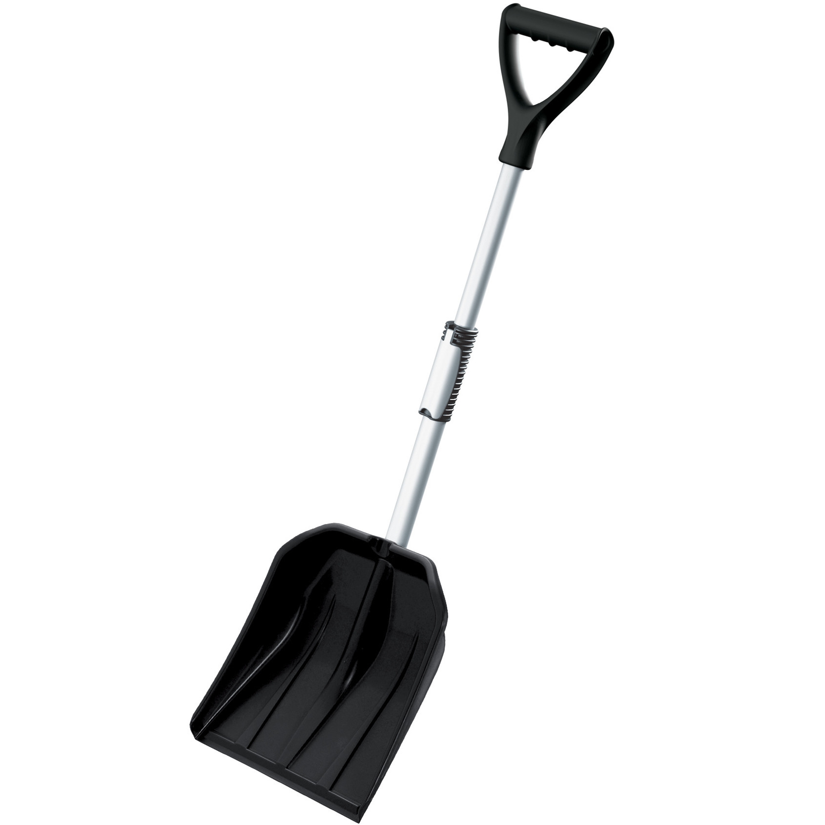 Compacte sneeuwschep / sneeuwschuiver zwart telescopische steel 80 - 100 cm -