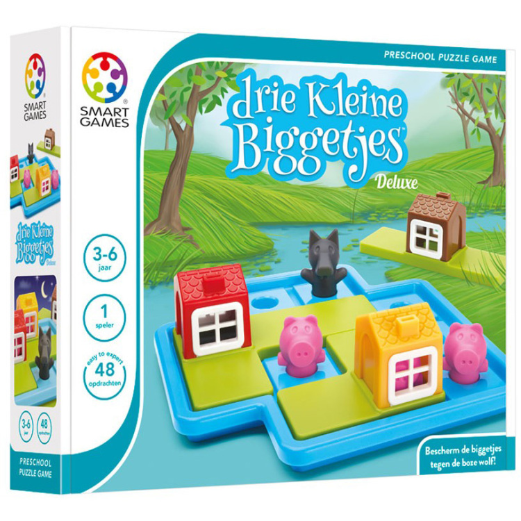 SmartGames Drie Kleine Biggetjes Deluxe leerspel Nederlands, 1 speler, Vanaf 3 jaar, 48 opdrachten