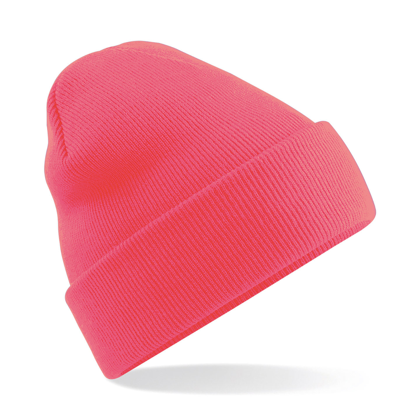 Dames/heren beanie wintermuts - 100% soft Acryl - roze - Super soft - Bpinke omslag band One size -