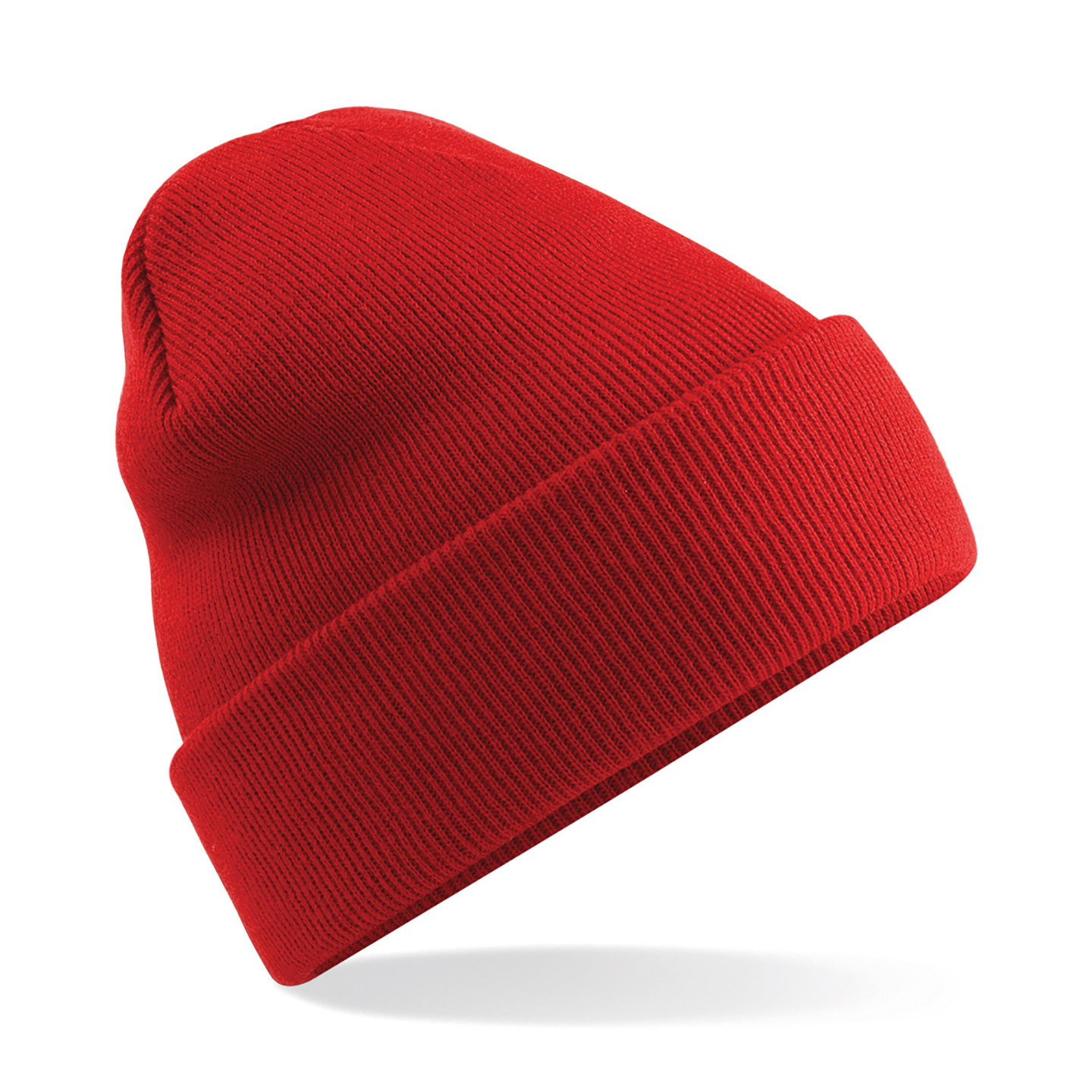 Dames/heren beanie wintermuts - 100% soft Acryl - rood - Super soft - Brede omslag band One size -