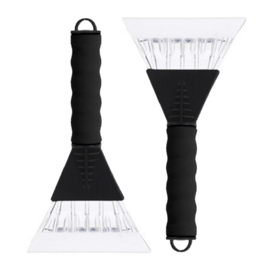 2x stuks ijskrabber/raamkrabber zwart kunststof met foam grip 26 x 13 cm -