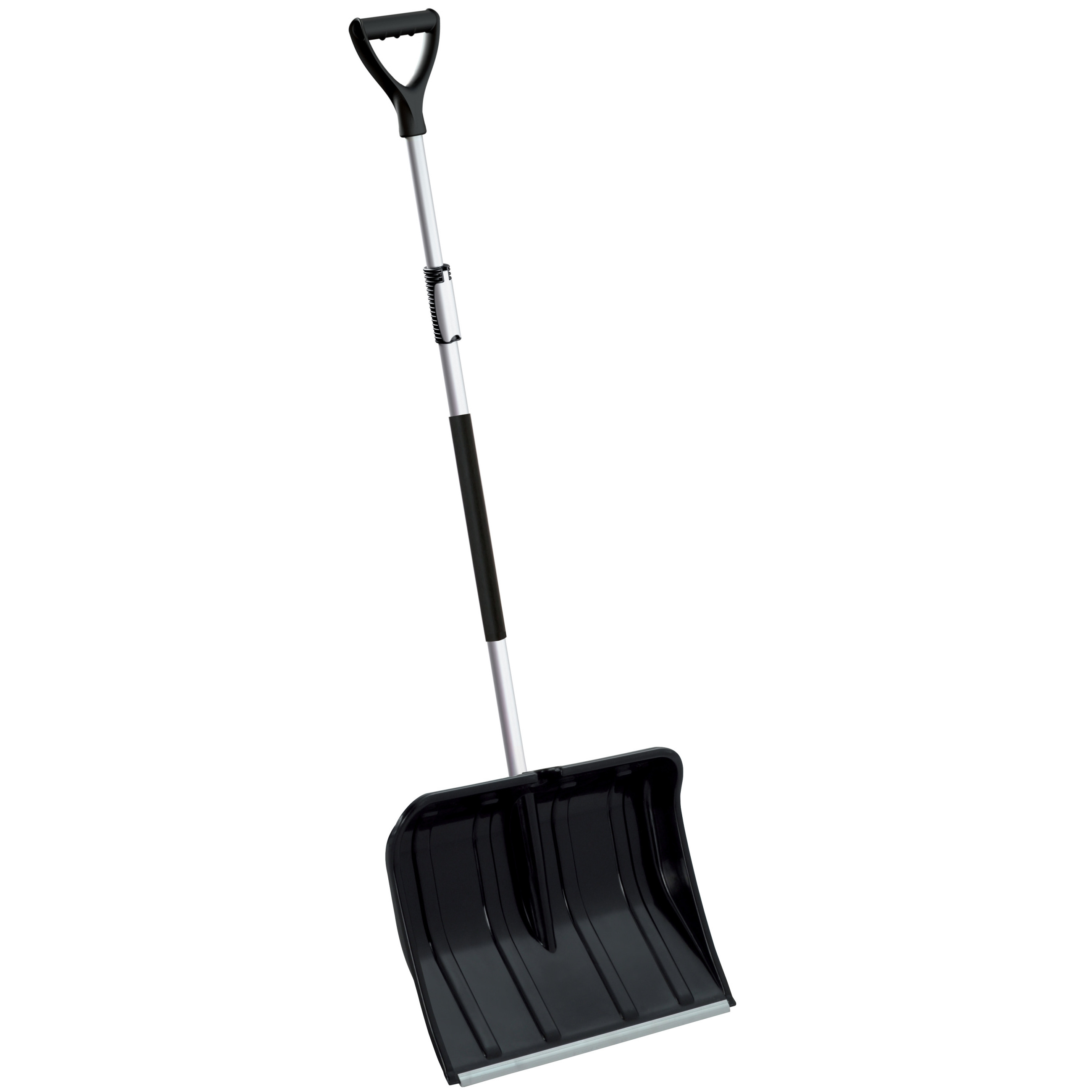 Sneeuwschep / sneeuwschuiver zwart telescopische steel 120 - 160 cm -