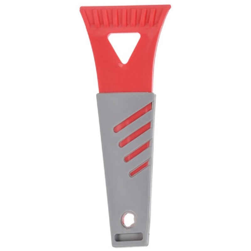 Kunststof ijskrabber rood/grijs 18 cm -