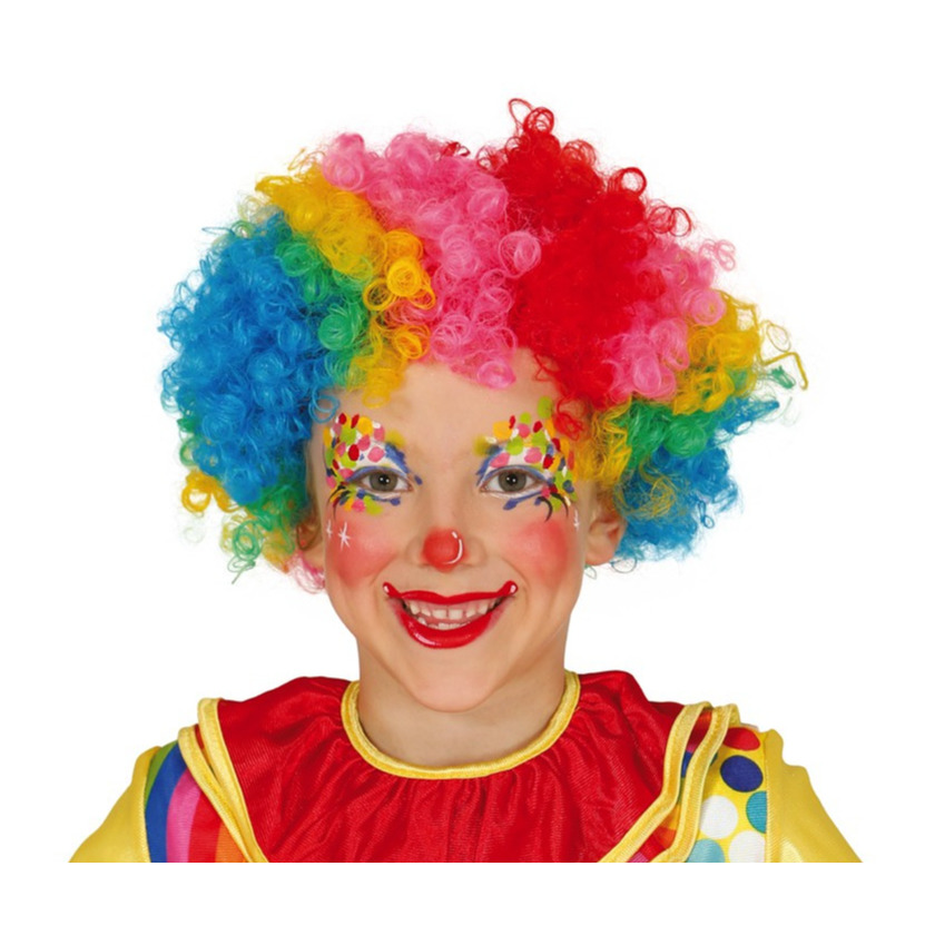 Clown verkleed pruik voor kinderen gekleurd -