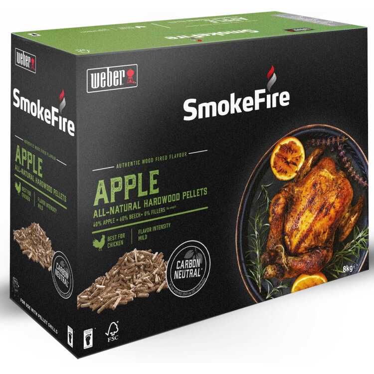 Weber SmokeFire Natuurlijke hardhout pellets - Apple brandstof 8 kg