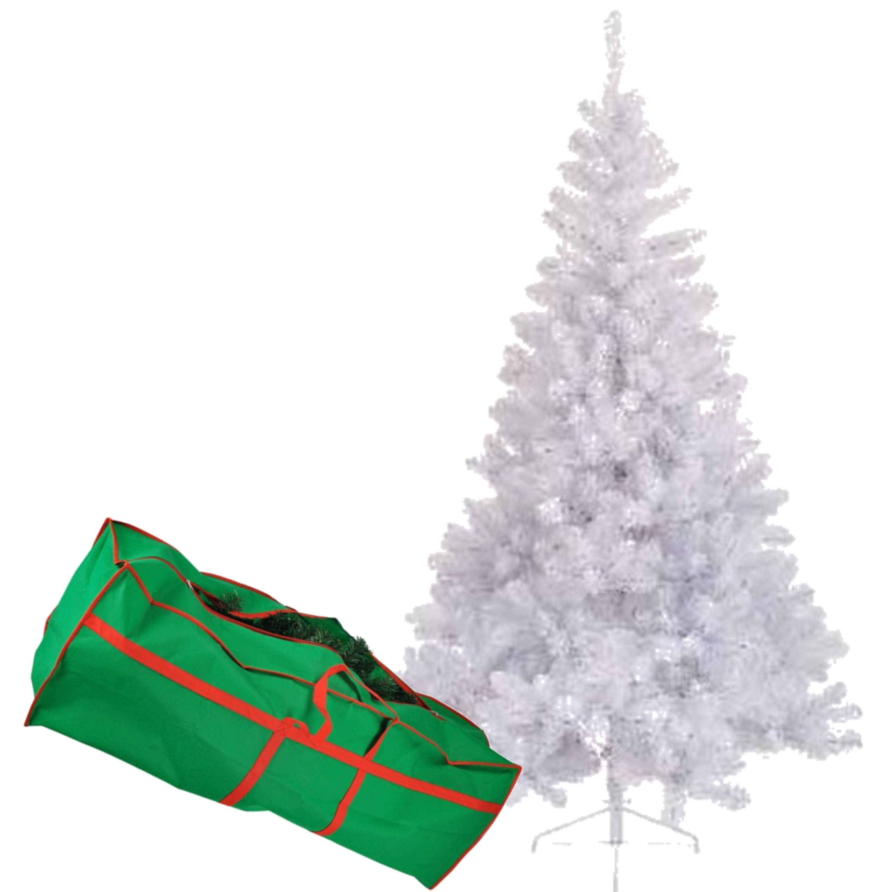 Kunst witte kerstboom/dennenboom klein formaat 120 cm + opbergtas -