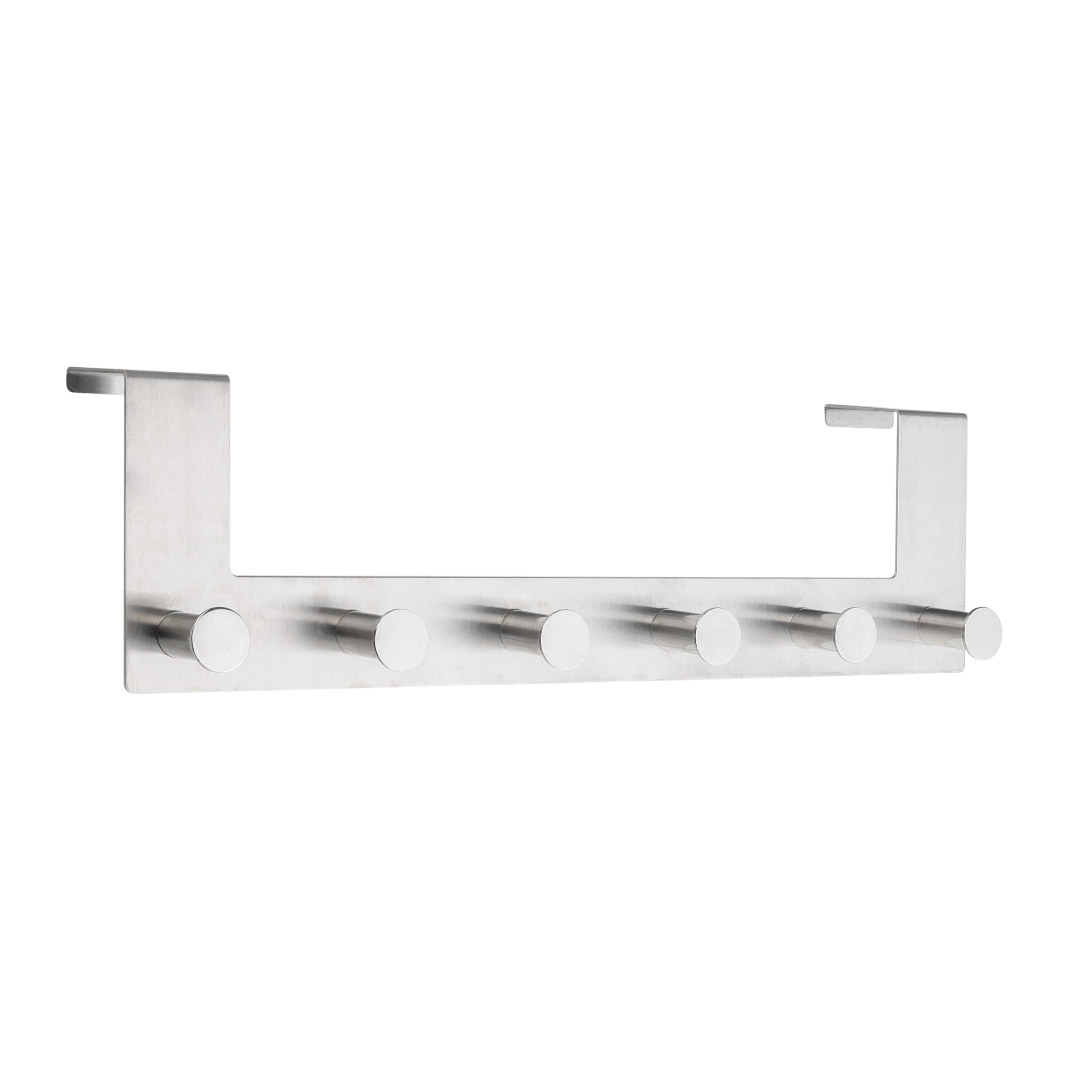 Badkamer kapstok RVS deurkapstok/rek met 6 ophanghaken 39 cm -