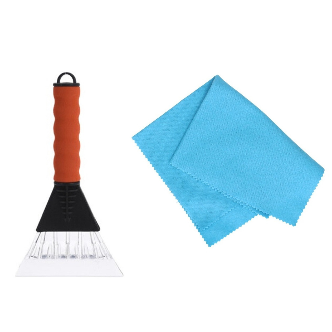 Autoramen IJskrabber soft grip rood 26 cm met anti-condens doek -