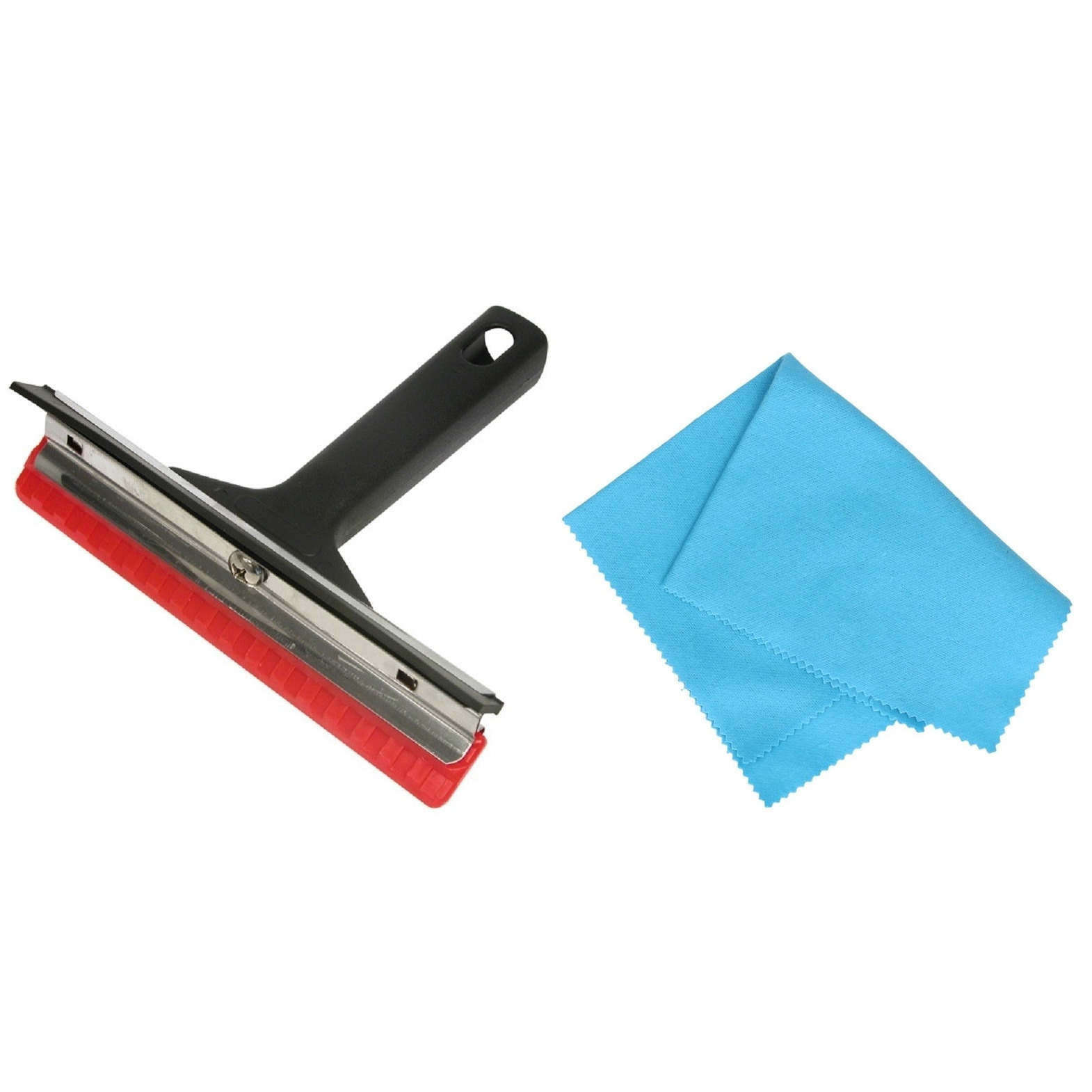 Autoramen beslagen/bevroren set IJskrabber met raamwisser 17 cm en condensdoek -