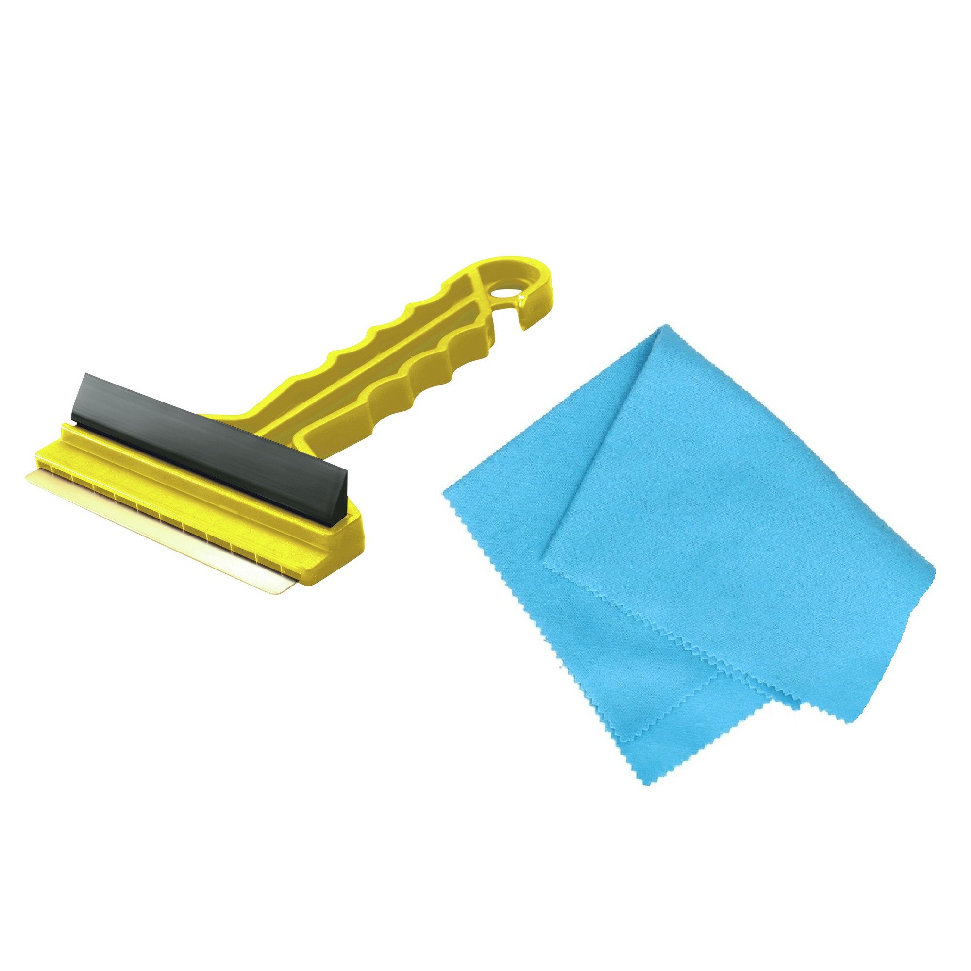 Autoramen IJskrabber met trekker geel 16 cm met anti-condens doek -