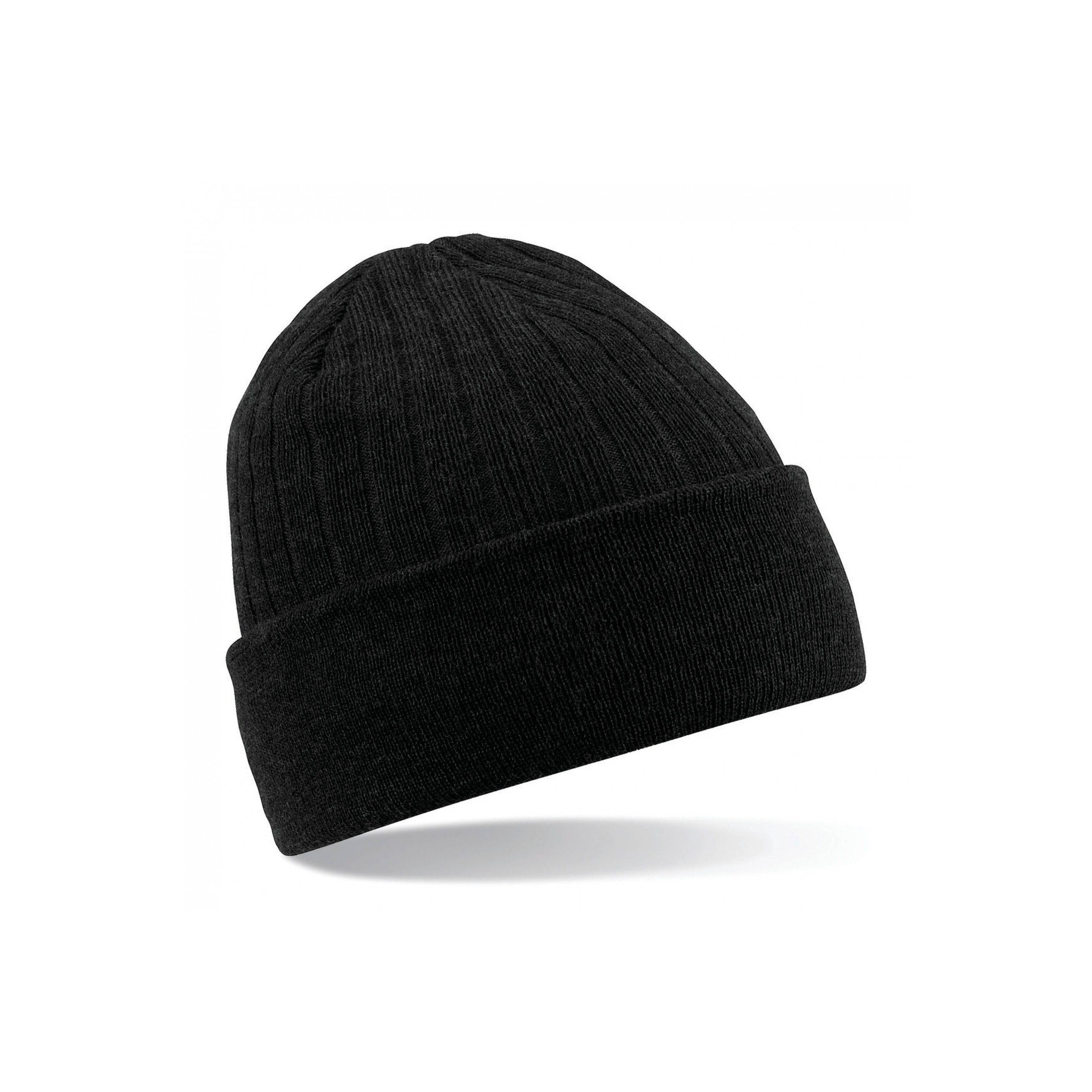 Beechfield Heren/Dames Beanie Thinsulate Wintermuts - zwart - 100% acryl wol One size -