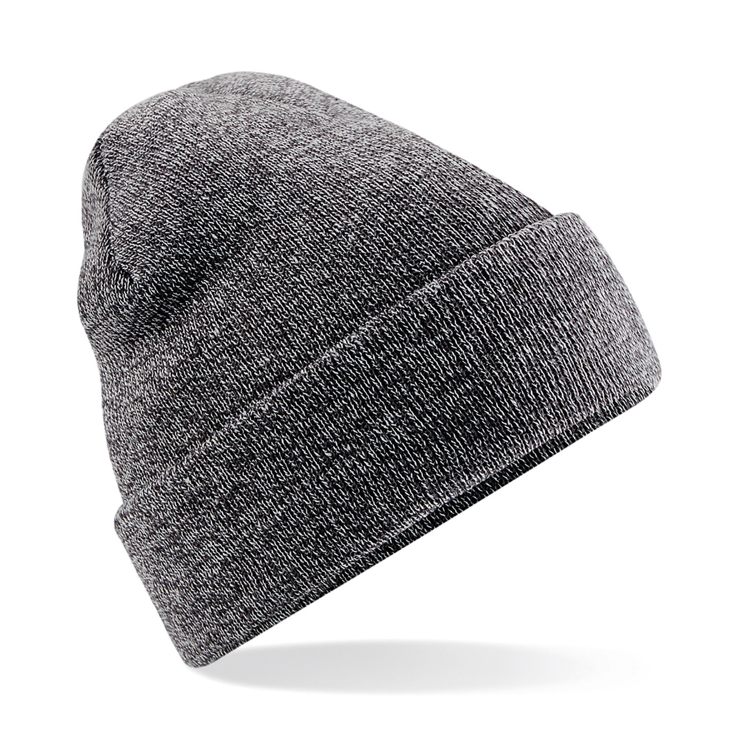 Dames/heren beanie wintermuts - 100% soft Acryl - grijs - Super soft - Bgreye omslag band One size -