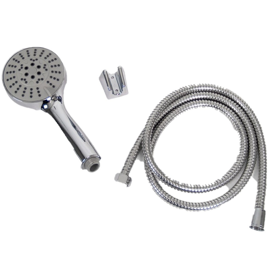 Basic douchekop met 5-straal functies - met doucheslang van 1.5 cm - zilver -