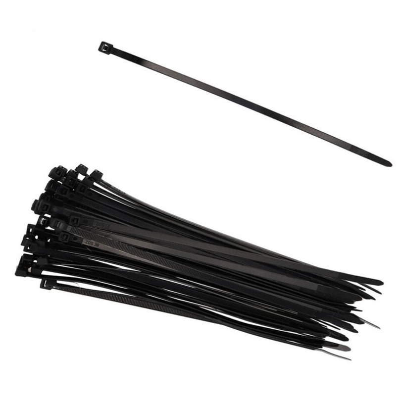150x stuks Kabelbinders tie-wraps zwart 15 cm -