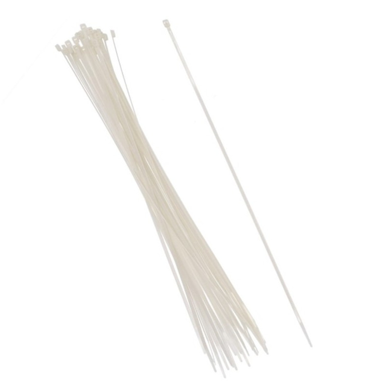 90x stuks Kabelbinders tie-wraps wit 30 cm -