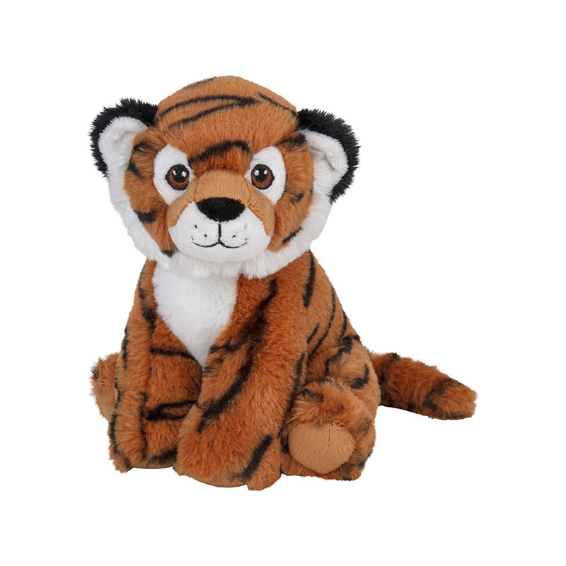 Nature Planet Pluche bruine tijger knuffel - 19 cm - Wilde dieren knuffels -