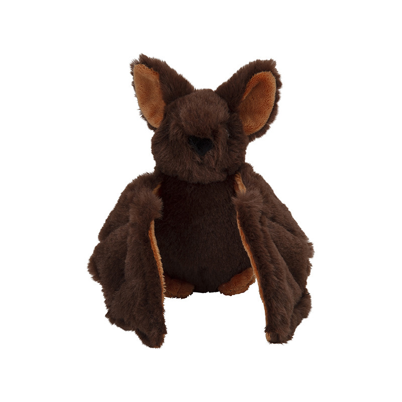Nature Planet Pluche knuffeldier vleermuis - bruin - 16 cm - Speelgoed knuffeldieren - Vleermuizen -