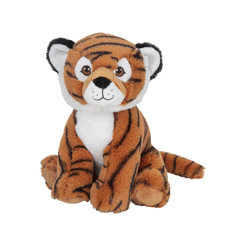 Nature Planet Pluche bruine tijger knuffel - 25 cm - Wilde dieren knuffels -